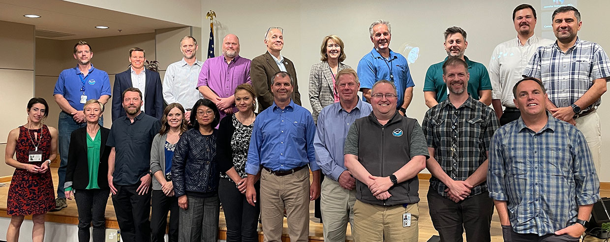 Group photo of OAR/GSL and NWS/OSTI in-person attendees