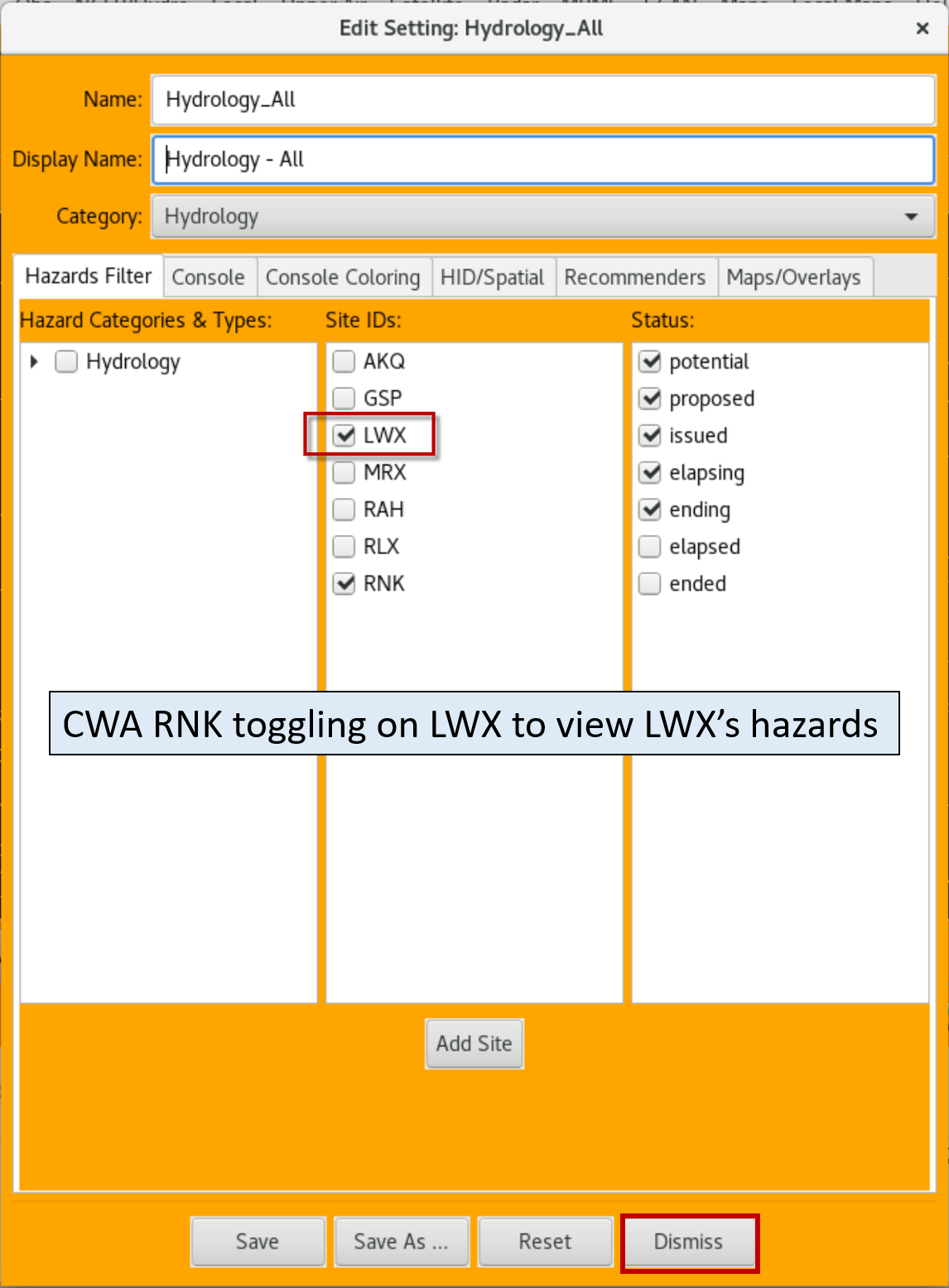 Toggling on the neighboring CWA in the Hydrology_All setting.