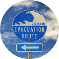 Image of Tsunami sign : Evacuation route