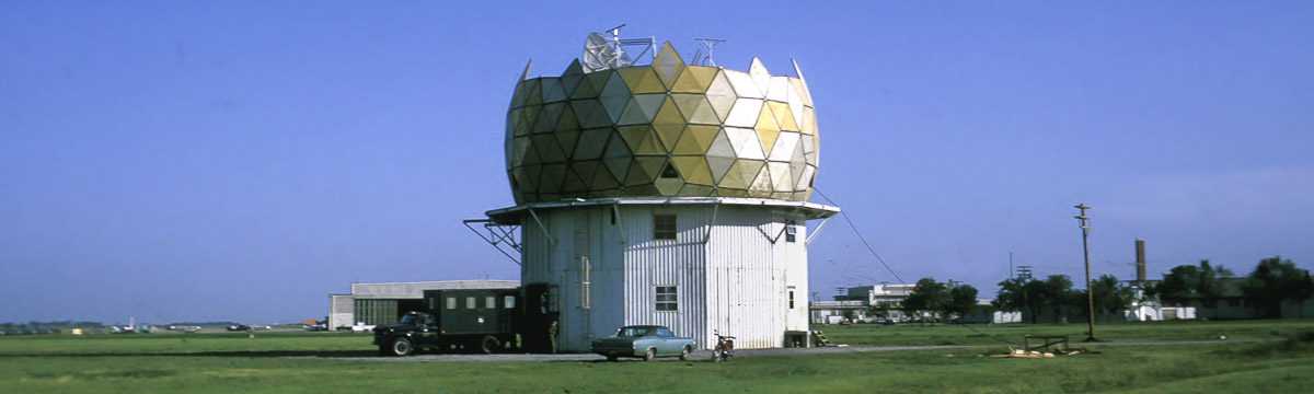 Construction of the research radar, 1970. Photo by National Severe Storms Laboratory