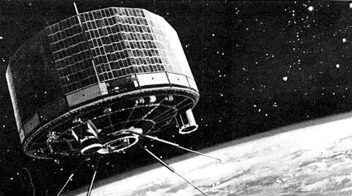 Artist's rendering of TIROS-1 in orbit