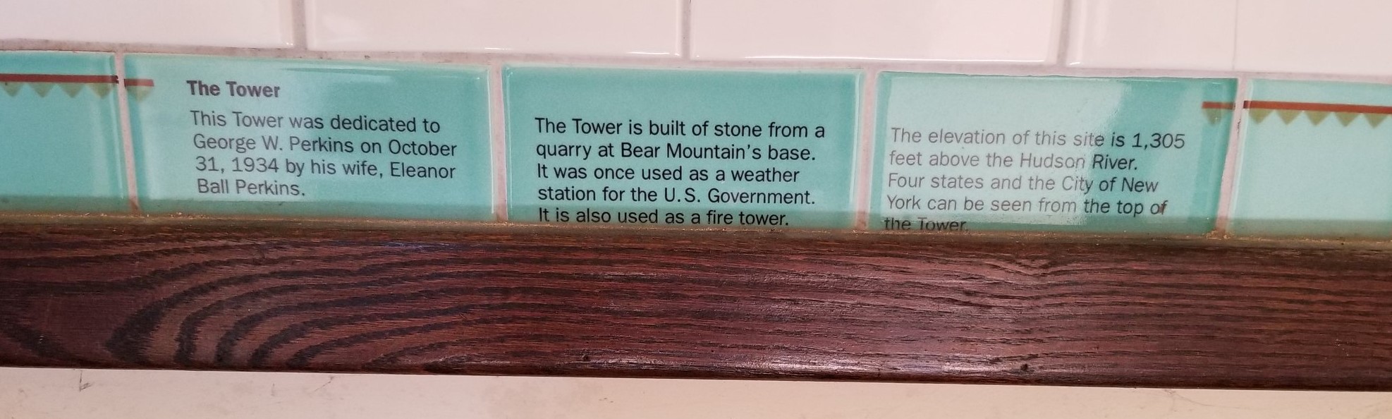 Signage within the tower, 2019
