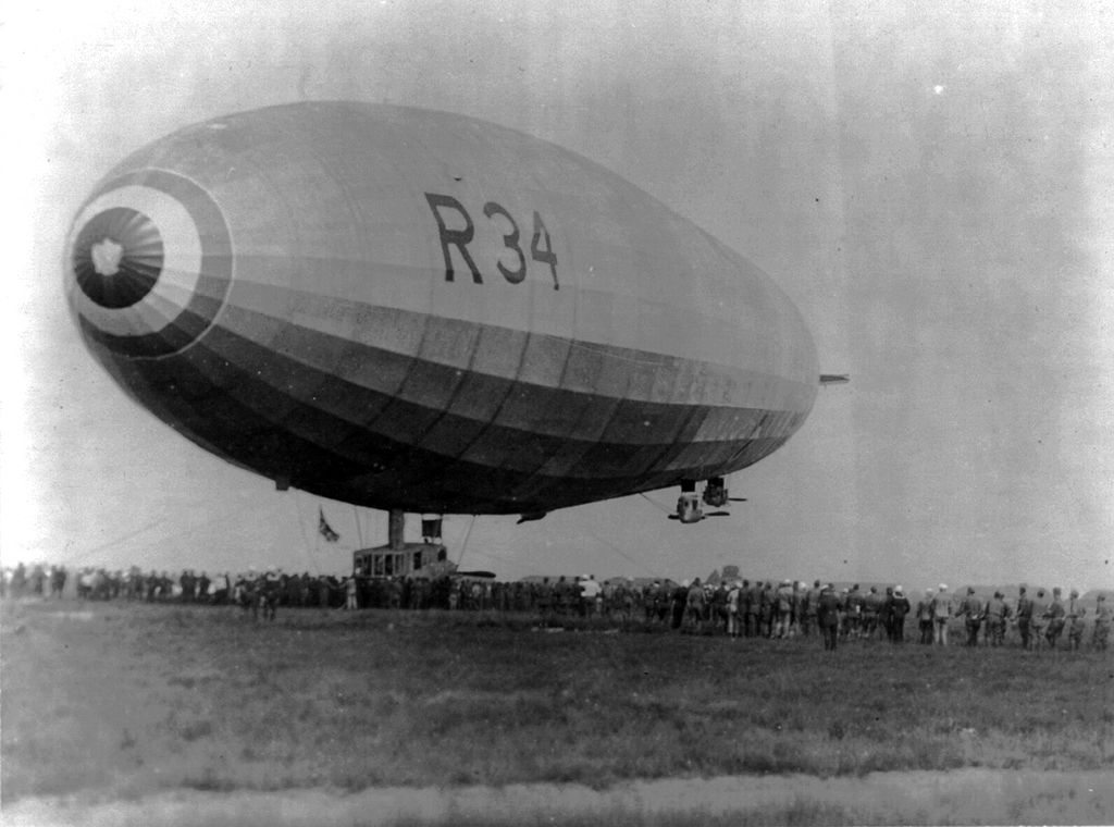 British dirigible R34. Photo from Wikimedia Commons
