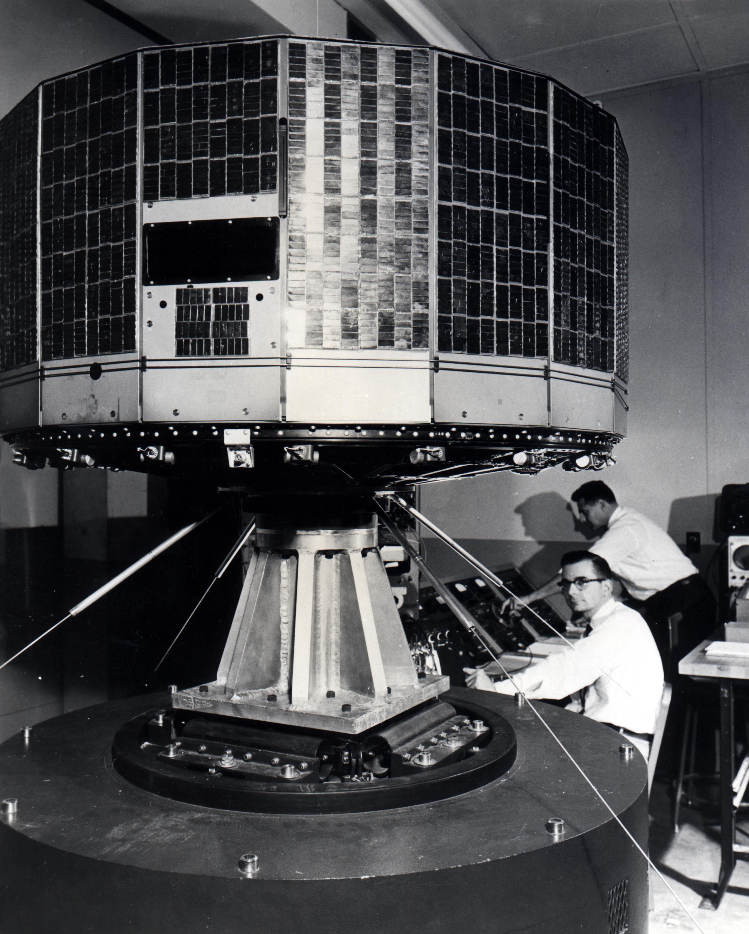 TIROS satellite undergoing testing. Photo by NASA