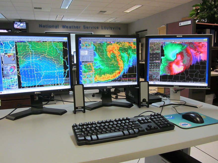 AWIPS display at the Louisville NWS office