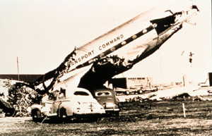 Destruction at Tinker AFB outside of Oklahoma City on March 25, 1948. 