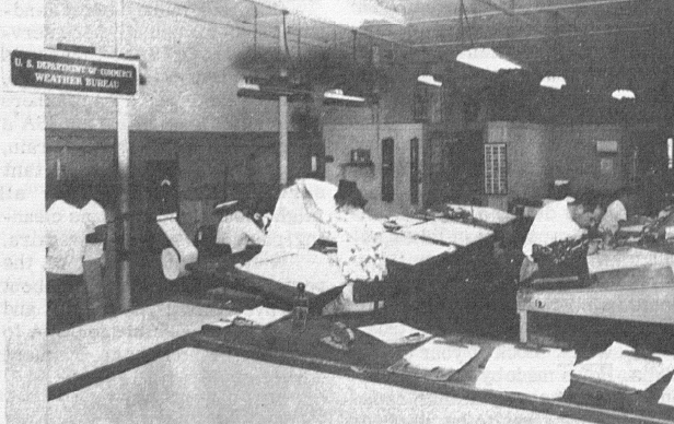 Weather Bureau office at Wake Island, 1954