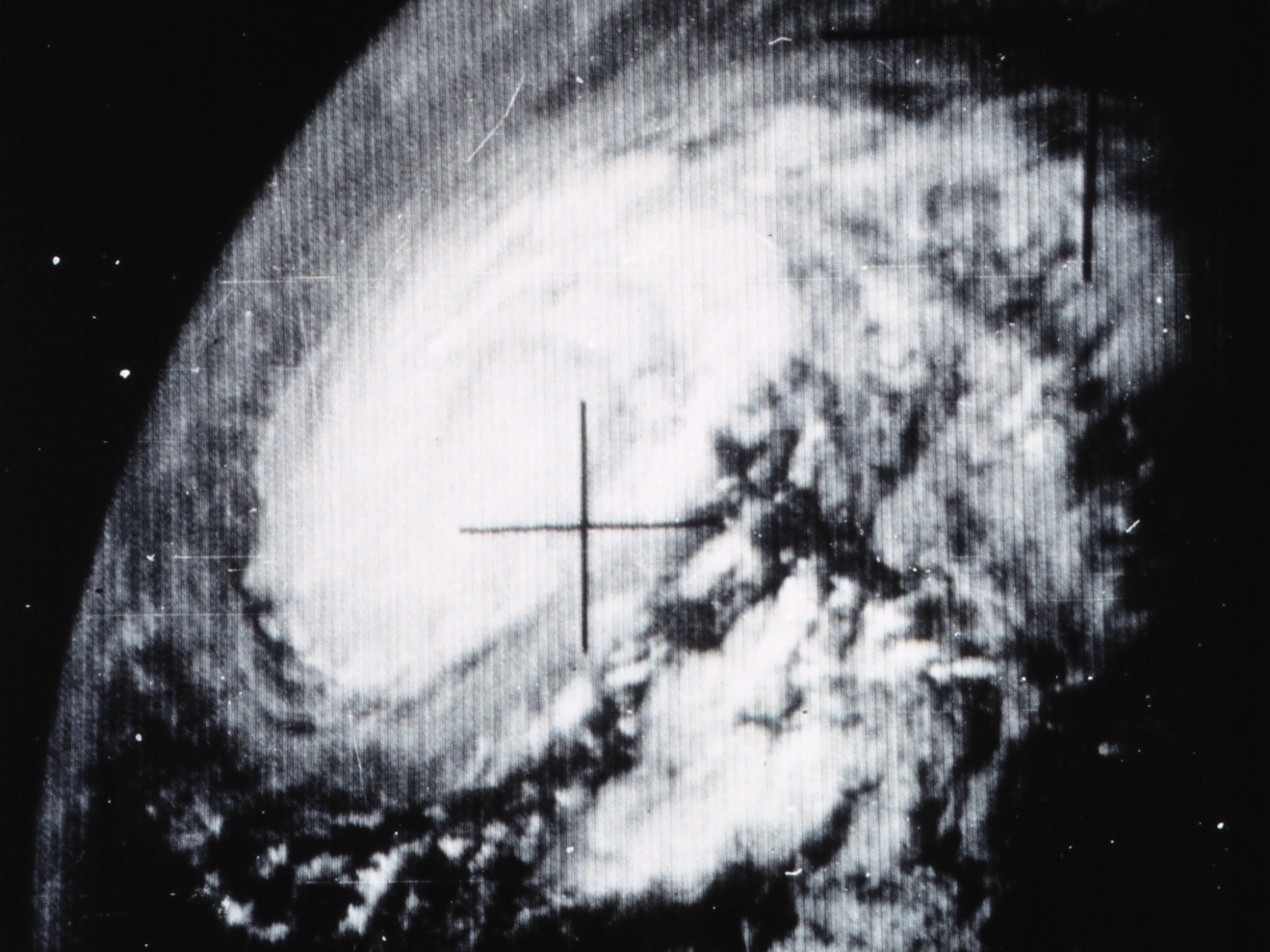 Television photograph of Hurricane Beulah from the TIROS VII satellite on Aug. 22, 1967.