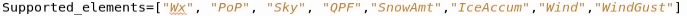 Supported Elements Example
