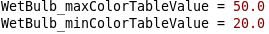 Max and Min Color Table Values Example