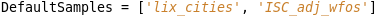 Default Samples Example