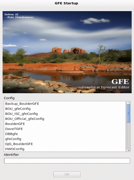 GFE Start Up Dialog Example