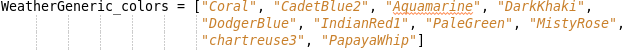 Weather Generic Colors Example