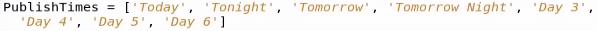 Publish Times Example