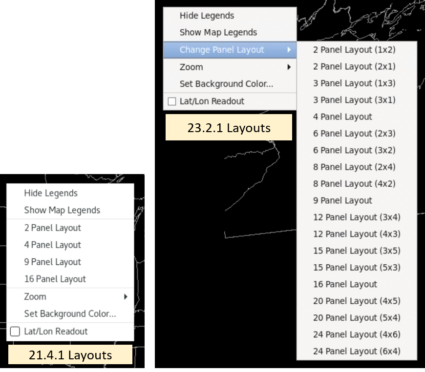 Layout menus