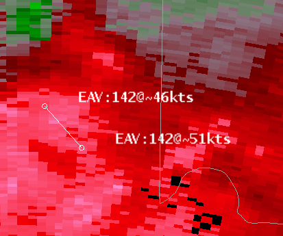 The EAV tool overlaid on radar data