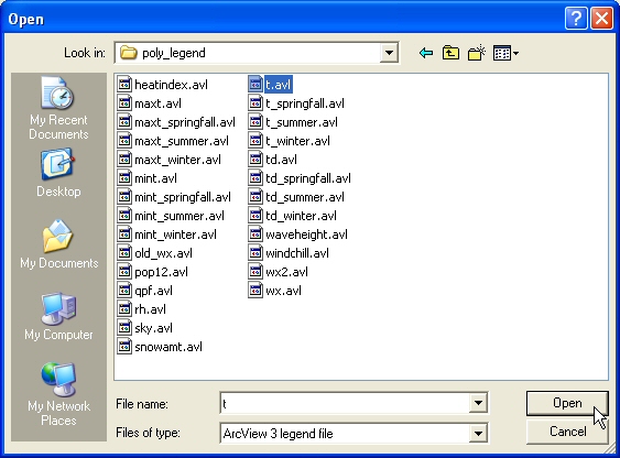 Figure 13: Select the .avl folder that corresponds with the weather element data that was downloaded