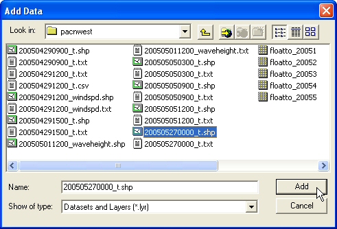 Figure 9: Navigate to the shapefile and highlight the shapefile and click Add