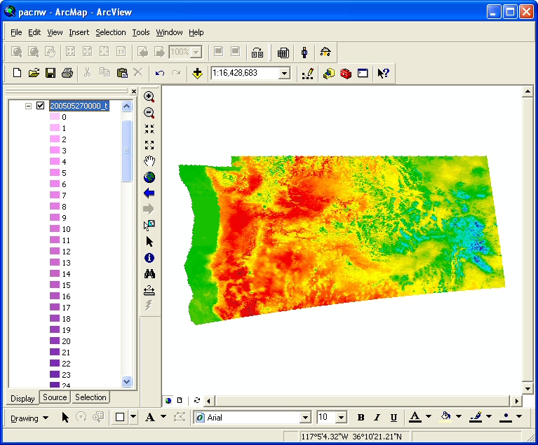 Figure 17: ArcView standard symbology has been imported into ArcMap and applied to this example