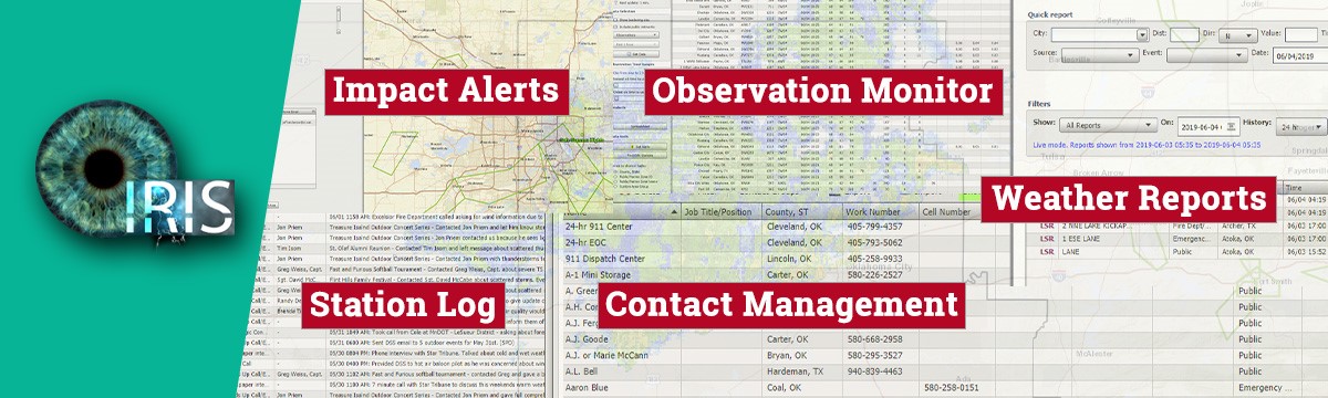 IRIS is a web-based application to assist National Weather Service personnel in managing Impact-Based Decision Support Services (IDSS).  IRIS integrates contact management, observation monitoring, impact management and alerting, and the generation of weather reports into a single application to assist NWS forecasters in providing effective IDSS to core partners. The IRIS system also supports the popular iNWS application that provides real time email and text message alerts to core partners for hazardous weather.