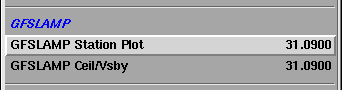 LAMP/MOS Forecasts Menu